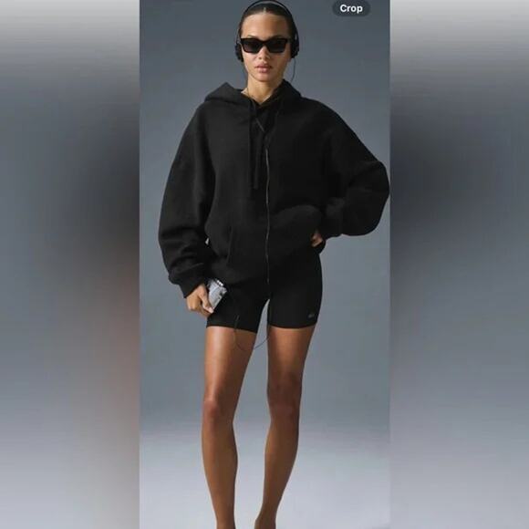 NWT Alo Yoga size S Triumph Restore black hoodie - Picture 1 of 12